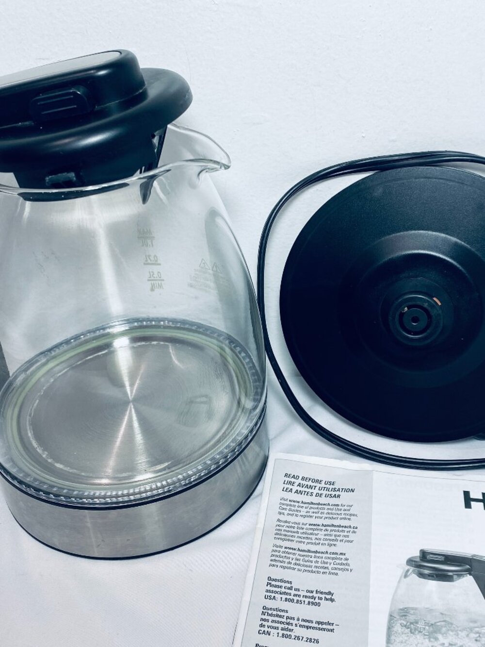 Hamilton Beach Electric Glass 1 L Tea Kettle VGUC